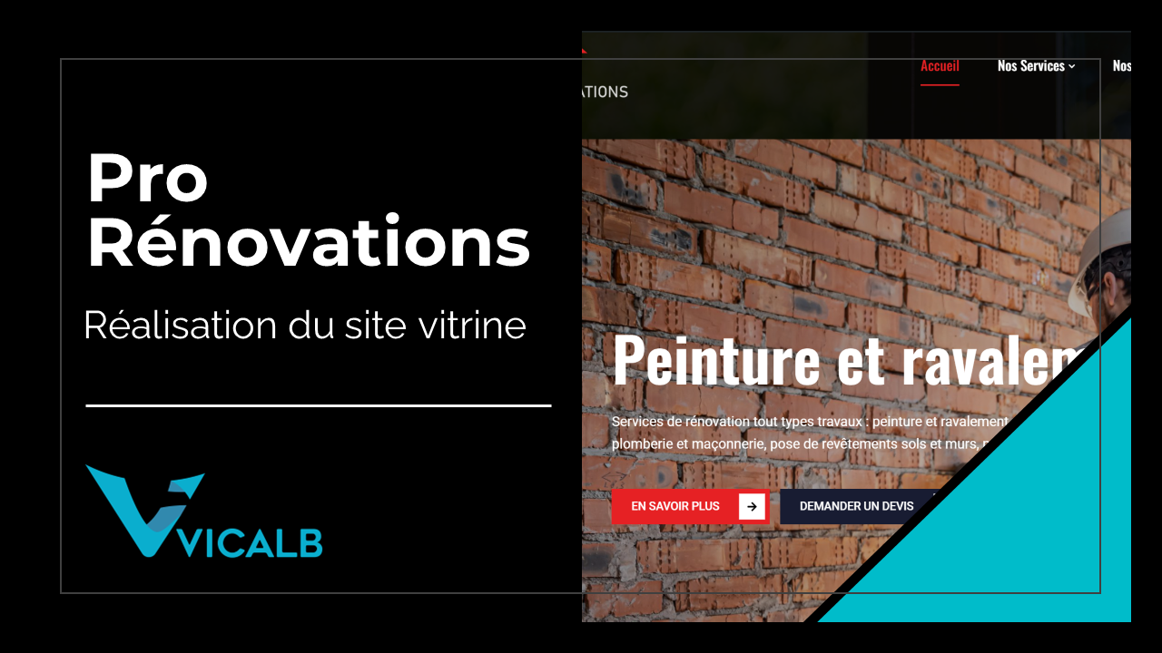 Pro Rénovations - Réalisation du site vitrine